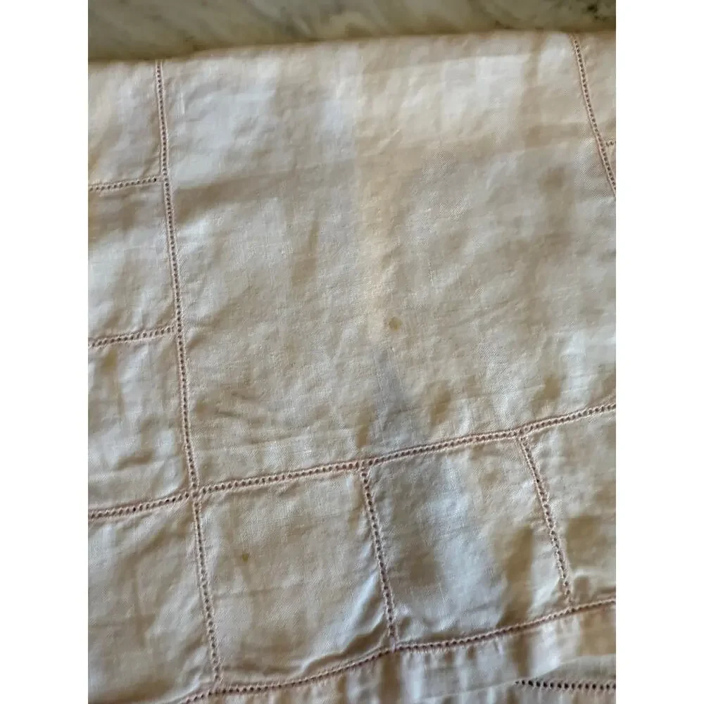 Lot of Vintage Cutwork Table Linens Table Runners Napkins White Pink